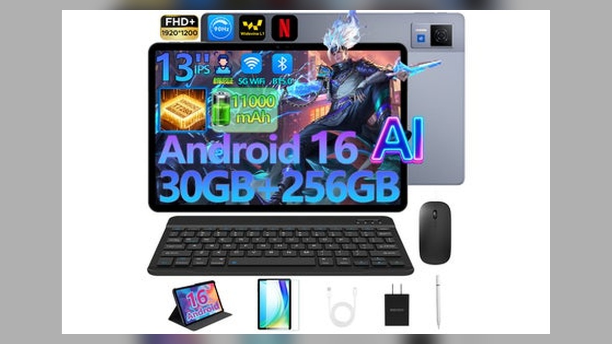 【Amazonプライムデー42％OFF限定】豪華5点アクセサリー付き DOOGEE U13 AIタブレット 13インチ大画面×Android 16×256GB ROMが42％OFFで27,455円！ のアイキャッチ画像