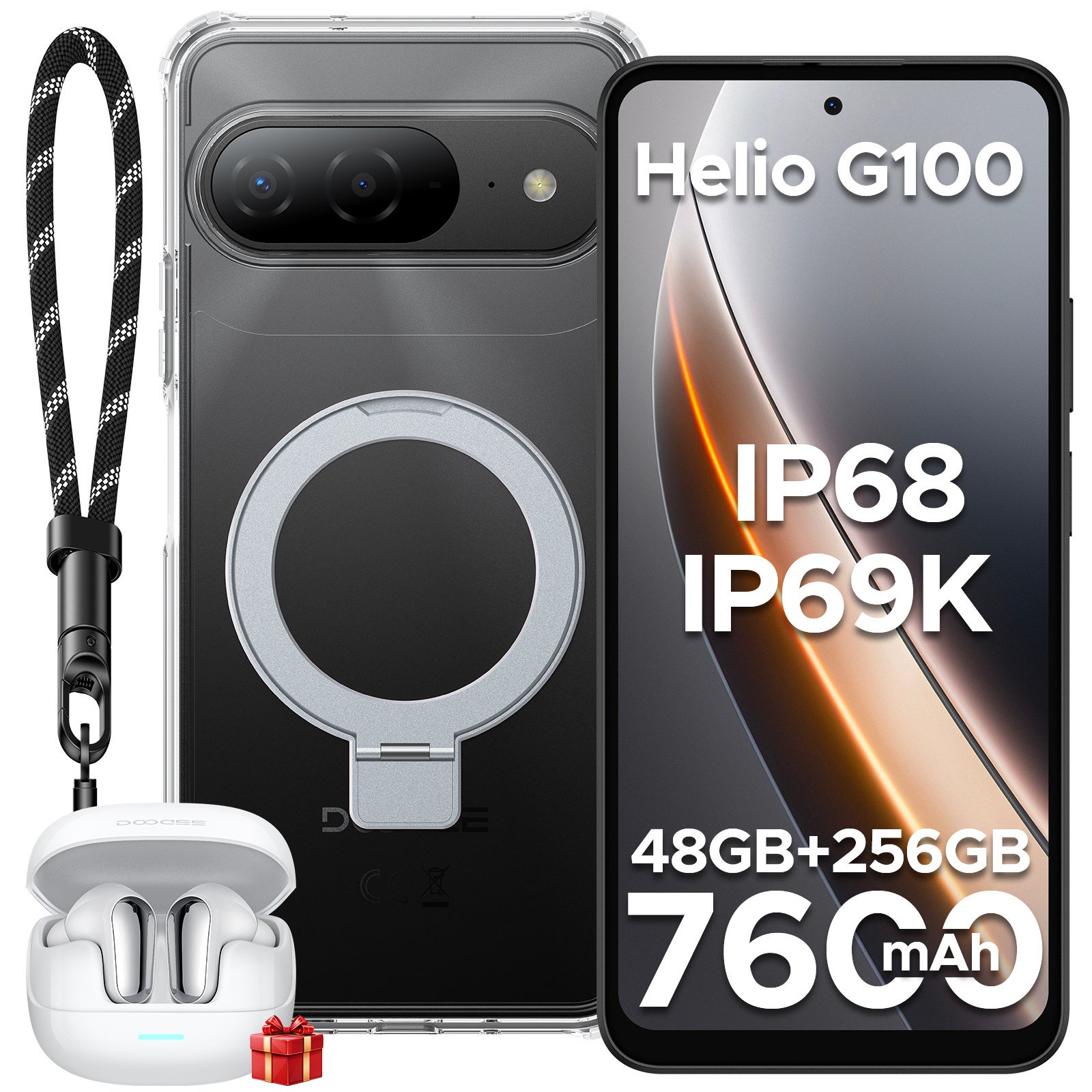 【楽天市場限定・50％OFF】IP68/IP69K防水スマホ「DOOGEE B10 セット版」登場！69,900円→34,950円、豪華5大アクセサリー付き のアイキャッチ画像