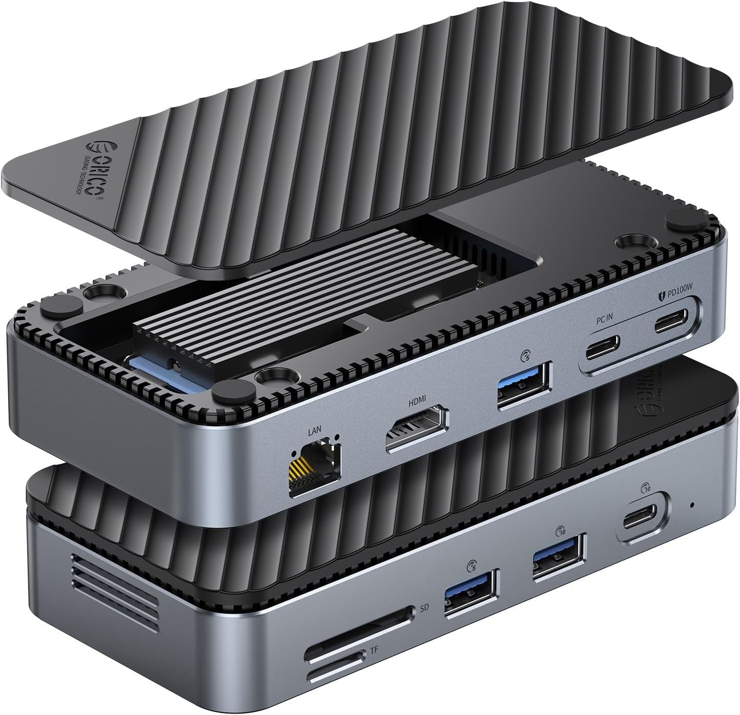 ORICO、10-in-1 M.2 SSDドックを発表。最大8TB拡張・10Gbps転送・4K@60Hz・SD/TF同時読取・ギガビットLAN・PD100W充電を1台に集約したマルチ拡張ハブ。 のアイキャッチ画像